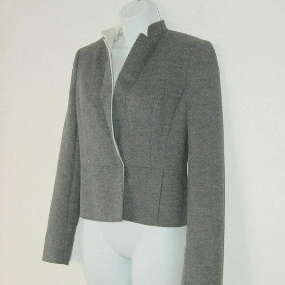 New AKRIS Grigio Grey Double Layer Wool Angora Jacket 14 - Picture 3 of 8